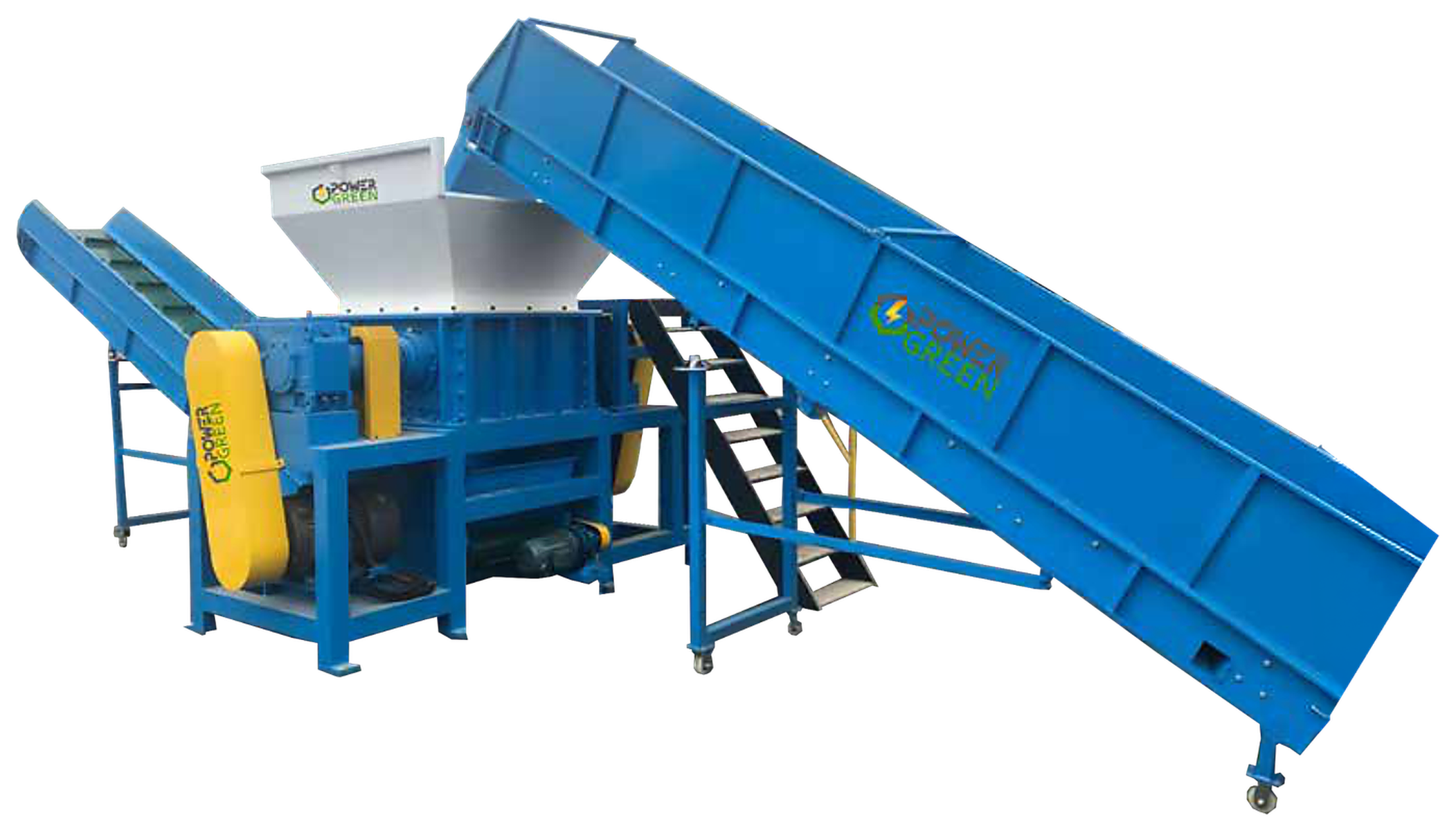 Triturador com esteira de alimentação industrial Power Green